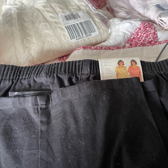 NEW White Stag Women Plus Size 4X BLACK cotton pants with flat front & elastic. - Picture 3 of 7